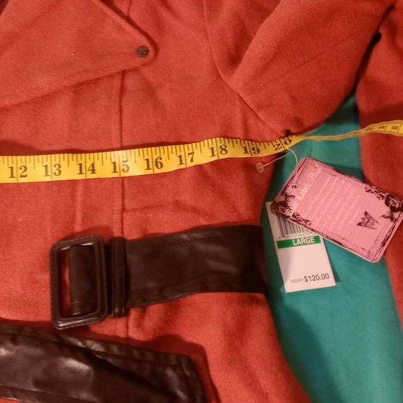 BLAC LABEL PINK , ORANGE BELTED COAT SIZE LARGE - Picture 8 of 14